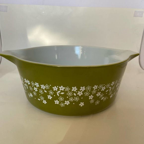 Pyrex Bowl w/Lid 475 Spring Blossom/Crazy Daisy Casserole Dish 2.5 Qt VTG - Picture 3 of 7